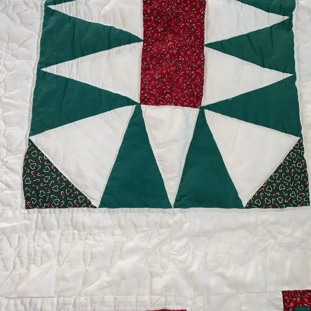 Vintage-Style Christmas Train Quilt - Extra Long Bed/Table Runner (46